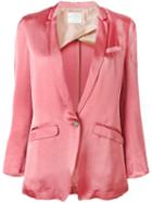 Forte Forte Three-quarters Sleeve Blazer, Women's, Size: Ii, Pink/purple, Viscose/cupro