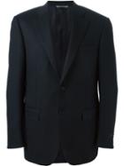 Canali Two Button Blazer, Men's, Size: 56, Black, Spandex/elastane/cupro/wool