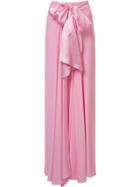 Tome 'charmeuse Long Bow Front' Skirt - Pink & Purple