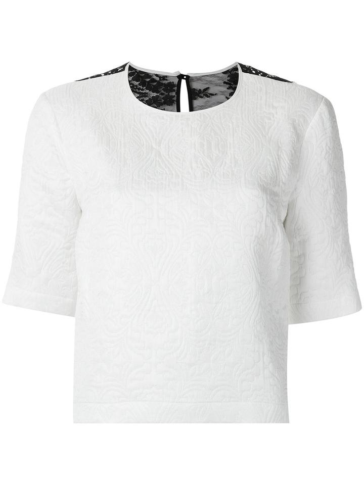 Olympiah - Textured Cropped Top - Women - Polyester/acetate - 40, White, Polyester/acetate