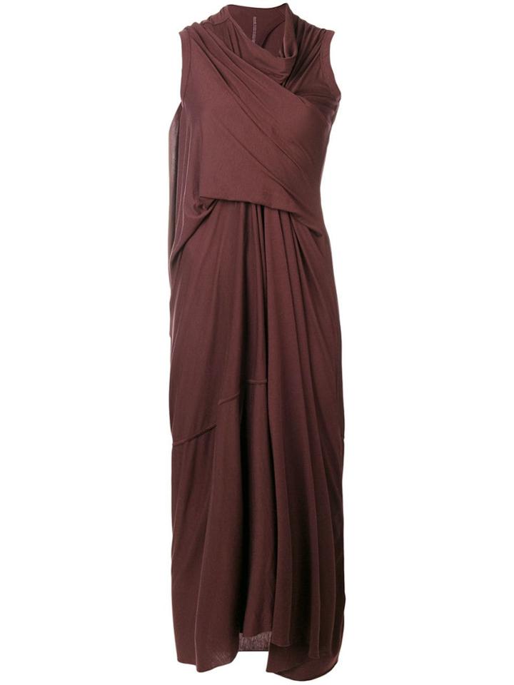 Rick Owens Lilies Asymmetrical Midi Dress - Brown
