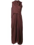 Rick Owens Lilies Asymmetrical Midi Dress - Brown