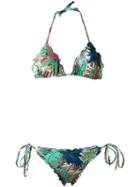 Triangle Bikini Set - Women - Elastodiene - G, Blue, Elastodiene, Amir Slama