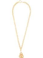 Chanel Vintage Triangle Cc Necklace - Metallic