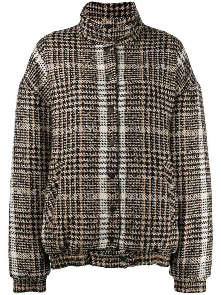 Carmen March Checked Oversized Jacket - Neutrals