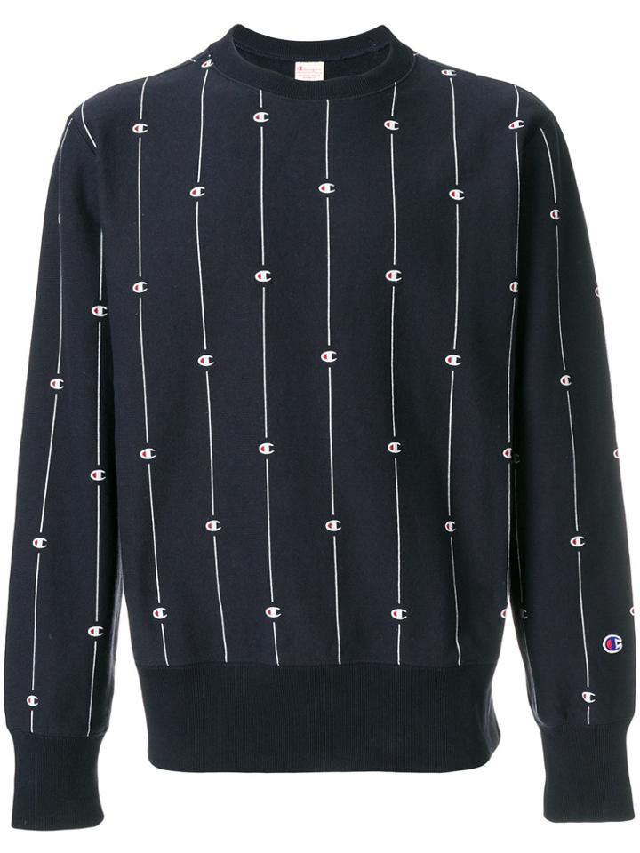 Champion Logo Stripe Sweatshirt - Blue