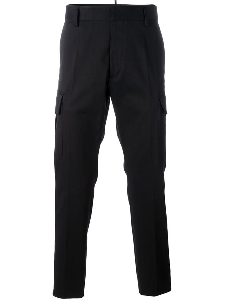 Dsquared2 Cargo Trousers, Men's, Size: 46, Black, Cotton/spandex/elastane