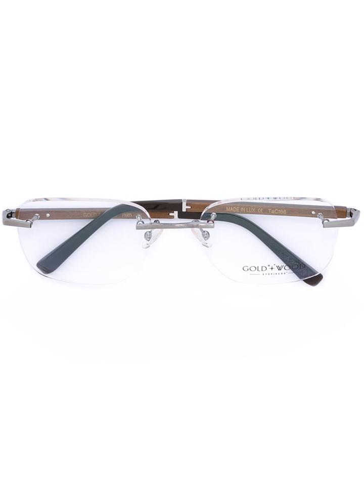 Gold And Wood 'a2073' Glasses
