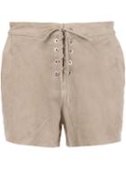 Rag & Bone /jean Lace-up Front Shorts, Women's, Size: 27, Nude/neutrals, Suede