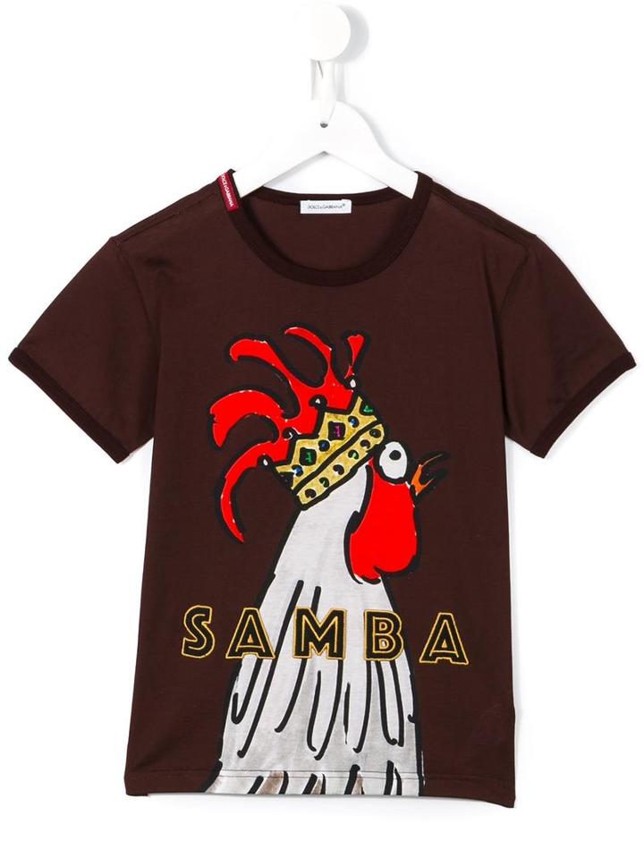 Dolce & Gabbana Kids Rooster T-shirt, Boy's, Size: 12 Yrs, Red