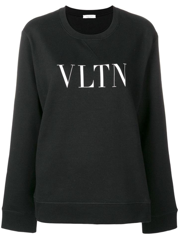 Valentino Vltn-print Sweatshirt - Black