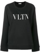 Valentino Vltn-print Sweatshirt - Black