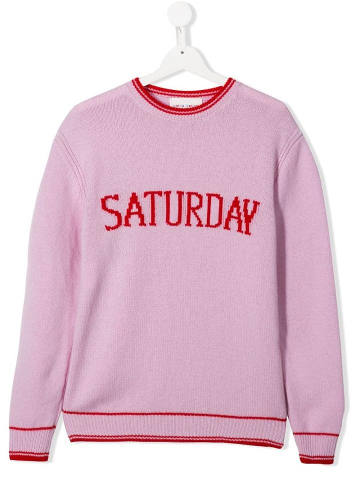 Alberta Ferretti Kids Teen Saturday Intarsia Jumper - Purple