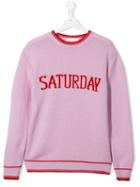 Alberta Ferretti Kids Teen Saturday Intarsia Jumper - Purple