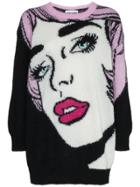 Moschino Oversized Pop Art Intarsia Mohair Virgin Wool Blend Jumper -