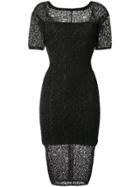 Alexandre Vauthier Fitted Lace Dress - Black