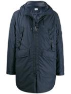 Cp Company Padded Drawstring Hood Coat - Blue