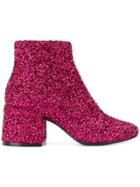 Mm6 Maison Margiela Glitter Ankle Boots - Pink & Purple