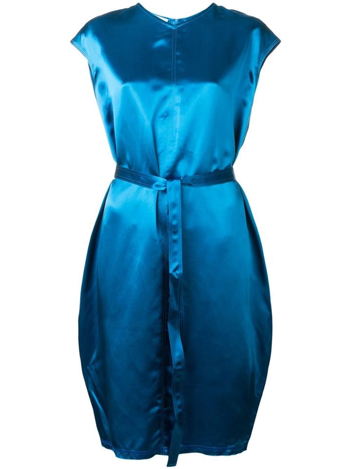 Helmut Lang Sleeveless Belted Dress - Blue