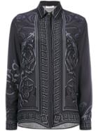 Versace Collection - Arabesque Print Shirt - Women - Silk - 40, Grey, Silk