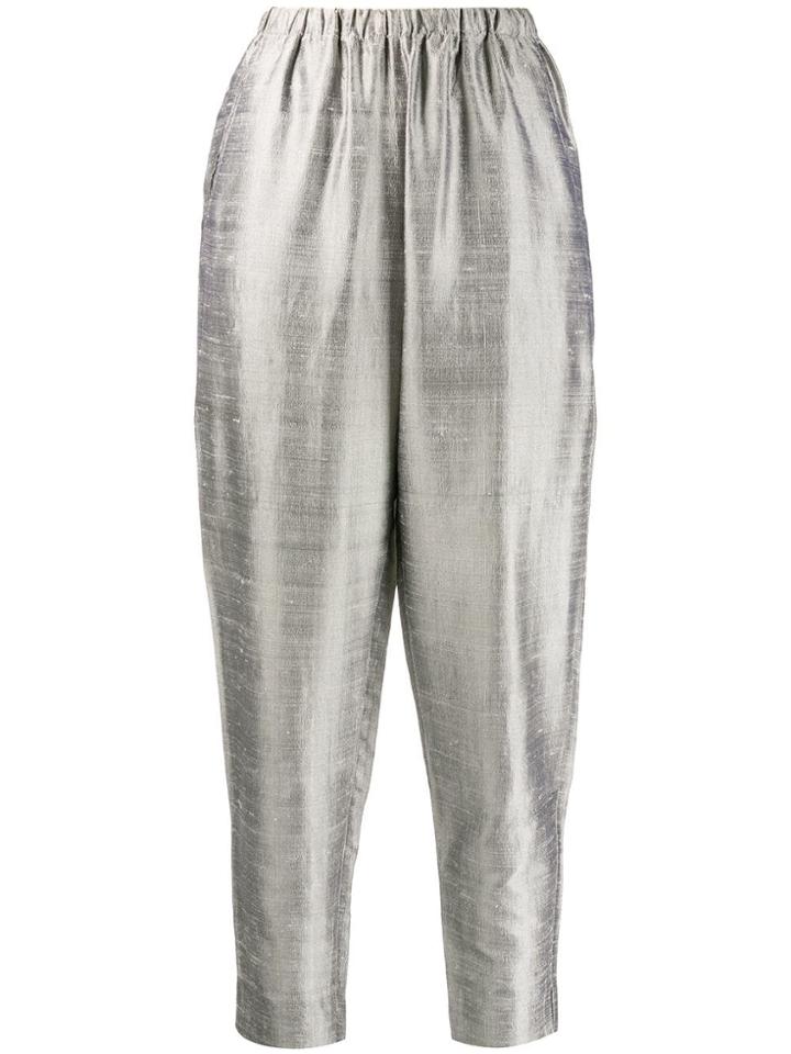 Romeo Gigli Vintage 1990's Metallic Trousers - Grey