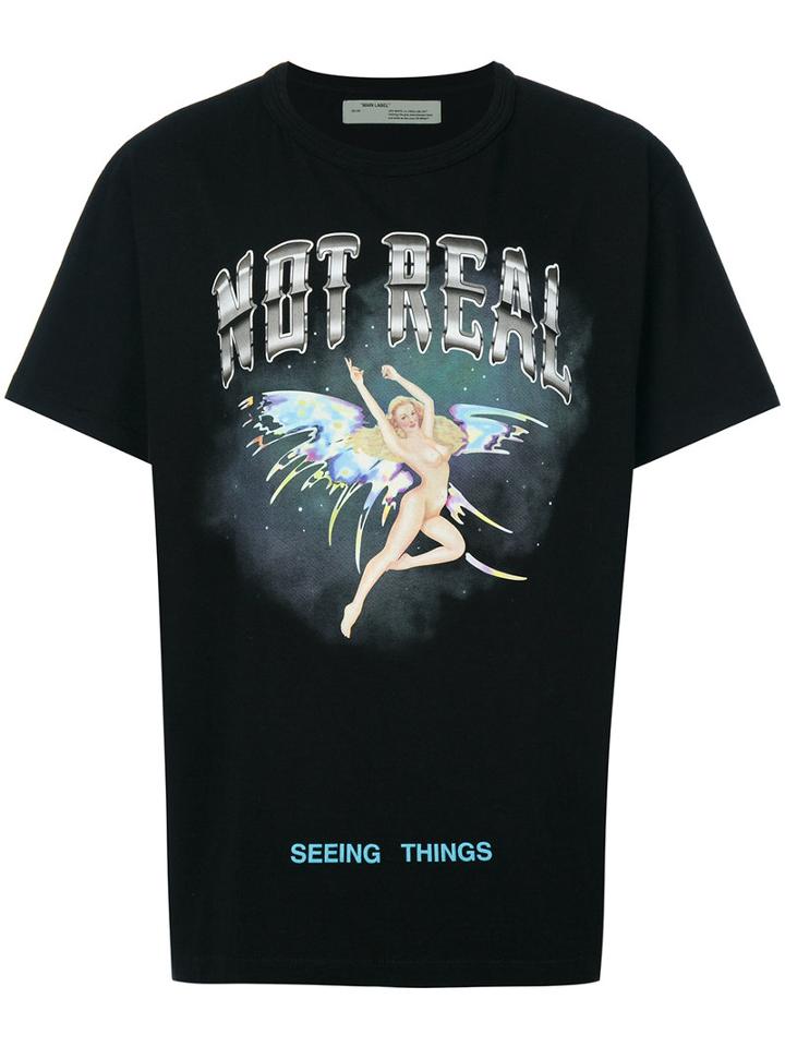 Off-white - Not Real T-shirt - Men - Cotton - M, Black, Cotton
