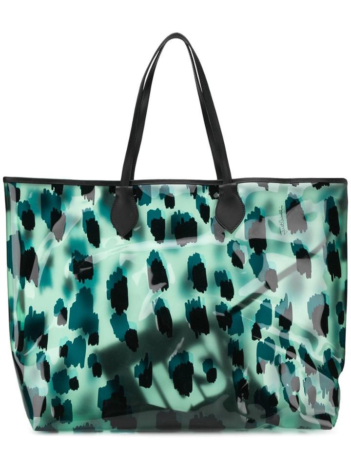 Just Cavalli Leopard Print Tote - Green