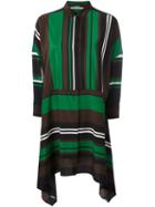 Neil Barrett Striped Shirt Dress, Women's, Size: Medium, Green, Silk/spandex/elastane