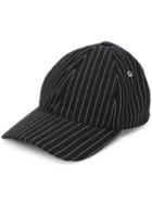 Ami Paris Striped Baseball Cap - Black
