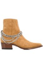 Amiri Chain Detail Ankle Boots - Brown