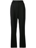 Alexa Chung Pinstriped Trousers - Black