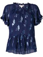 Rebecca Taylor Metallic Star Blouse - Blue