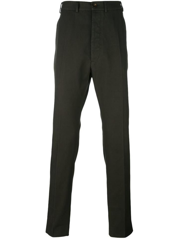 Vivienne Westwood Man Slim-leg Trousers, Men's, Size: 50, Green, Cotton