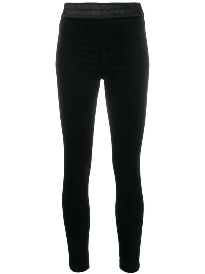 J Brand Contrast Waistband Leggings - Black