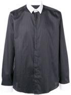 Les Hommes Pinstripe Buttoned Shirt - Black