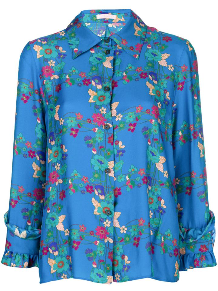 Kristina Ti Floral Print Shirt - Blue