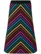 Gucci Metallic Striped Knit Skirt - Multicolour