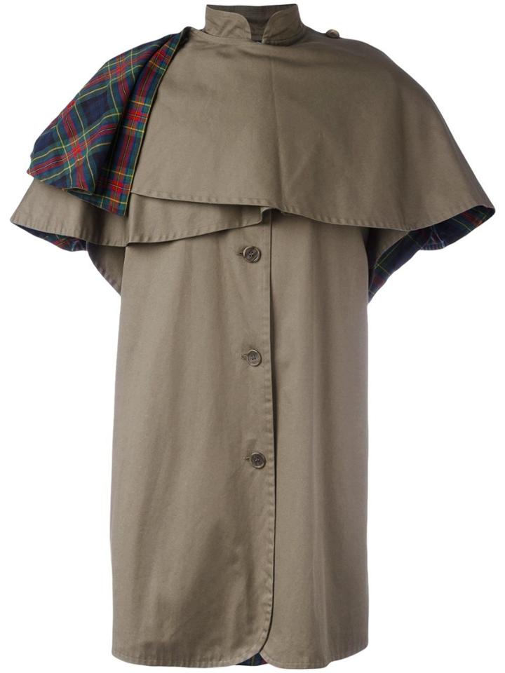 Yves Saint Laurent Vintage Caped Coat - Green