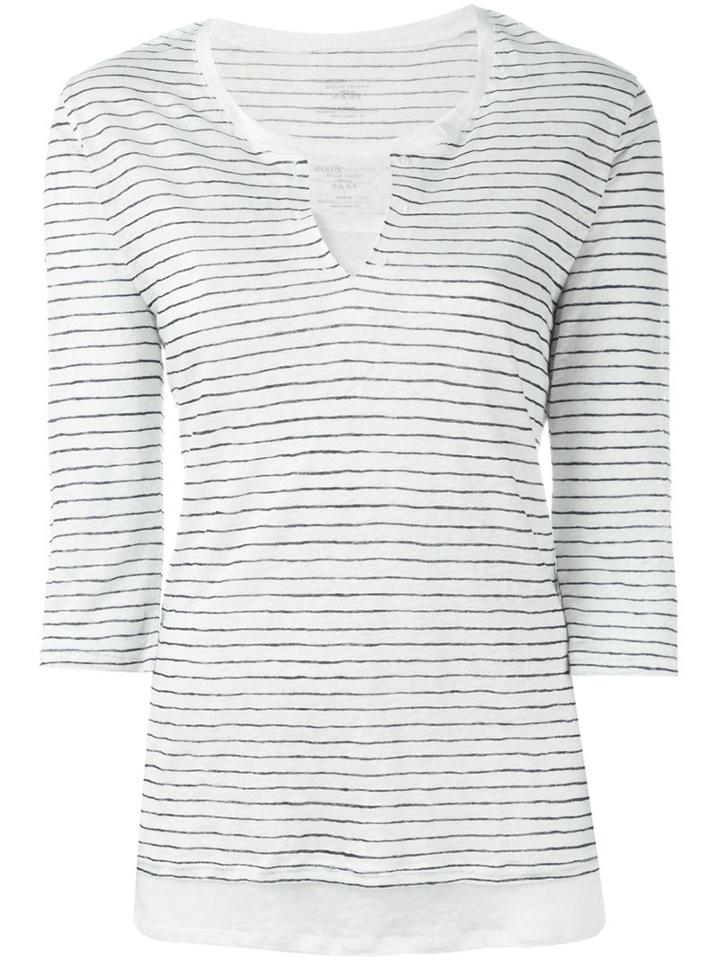 Majestic Filatures Three-quarter Sleeve Striped T-shirt