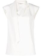 Tibi Tie Neck Top - White