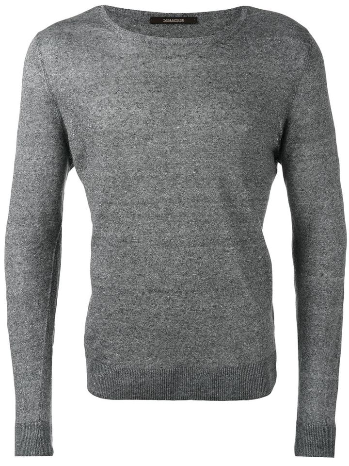 Tagliatore - Merlin Slim-fit Jumper - Men - Linen/flax - 48, Grey, Linen/flax
