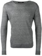 Tagliatore - Merlin Slim-fit Jumper - Men - Linen/flax - 48, Grey, Linen/flax