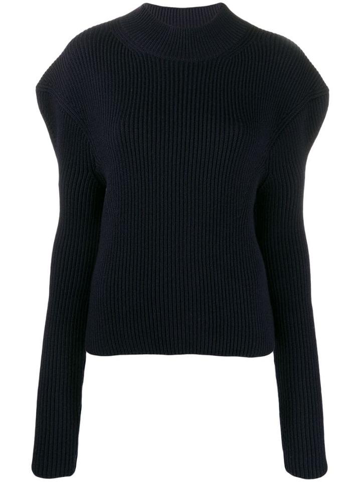 Nina Ricci Structured Shoulder Ribbed Jumper - Blue