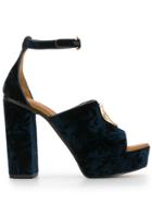 Chloé C Velvet Sandals - Blue