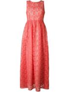 P.a.r.o.s.h. Flower Embellished Long Dress - Pink