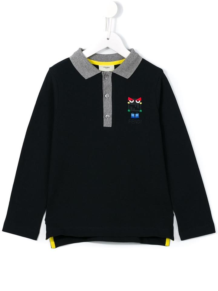 Fendi Kids 'monster Robot' Polo Shirt, Boy's, Size: 9 Yrs, Blue