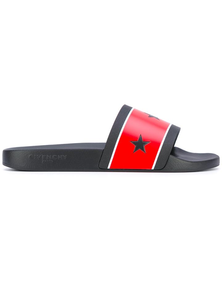 Givenchy Star Print Pool Slides - Black
