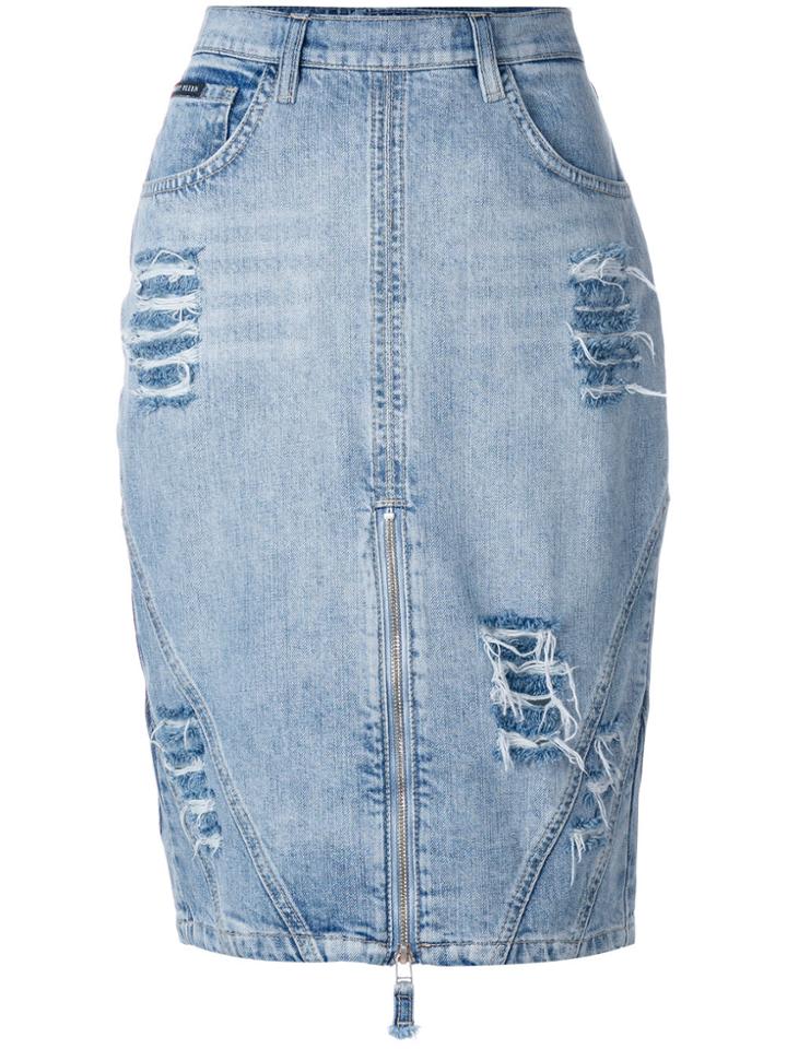 Philipp Plein Chicago Tell Skirt - Blue