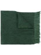Fringed Scarf - Men - Silk/cotton/cupro - One Size, Green, Silk/cotton/cupro, Issey Miyake Men
