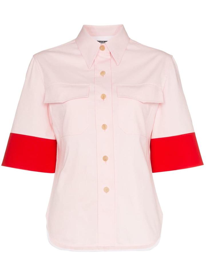 Calvin Klein 205w39nyc Contrast Sleeve Shirt - Pink